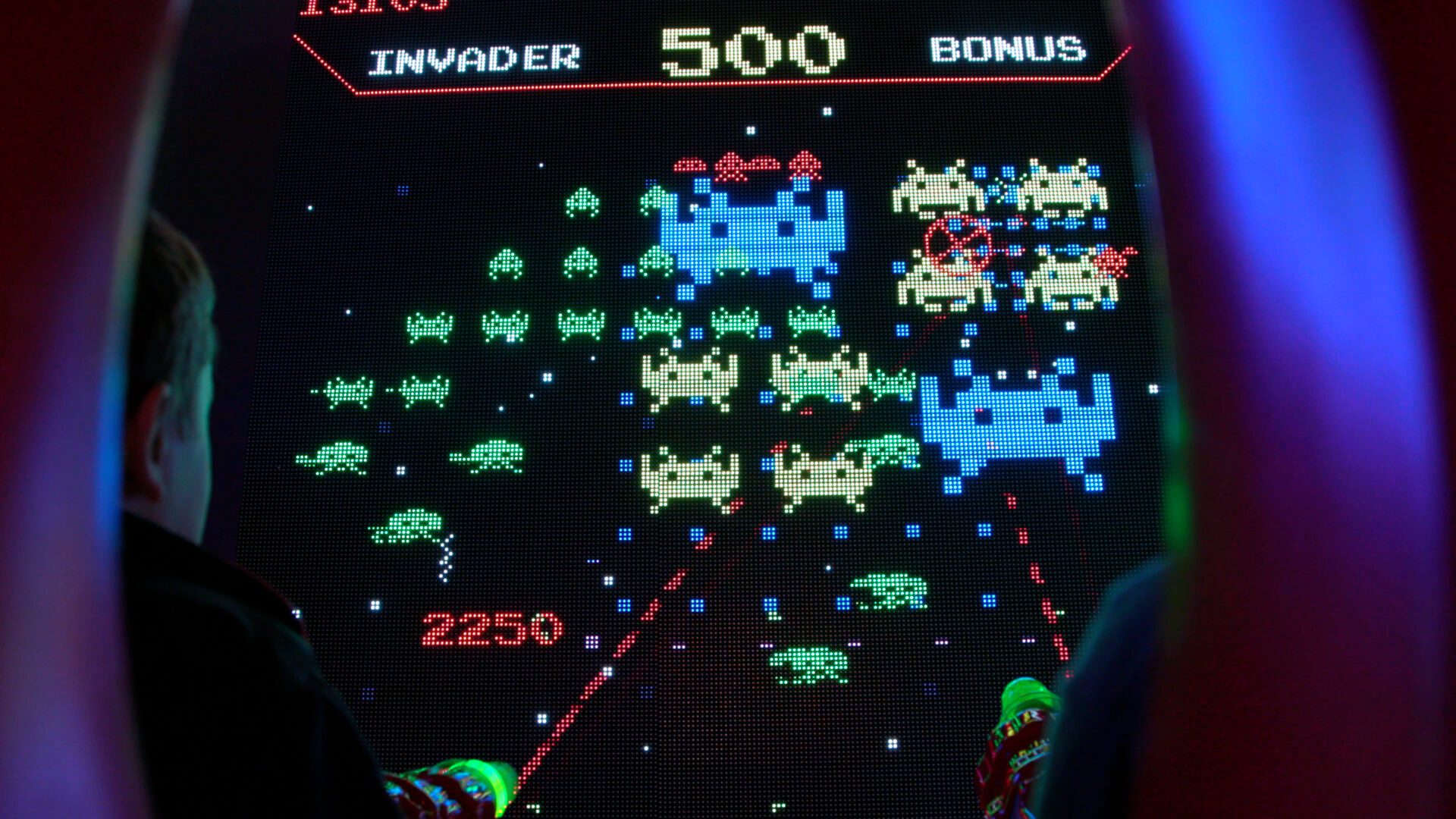 Big River Bowling Kids Playing Space Invaders Big River Bowling Kids Playing Space Invaders